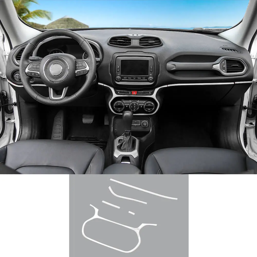 For 2015-2017 Jeep Renegade Dashboard Strip Trim Center Control Decor Cover - Image 12