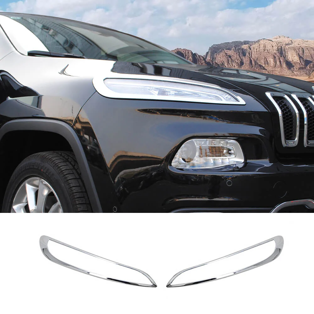 For 2014-2017 Jeep Cherokee Daytime Running Light Bezels Trim 2Pcs