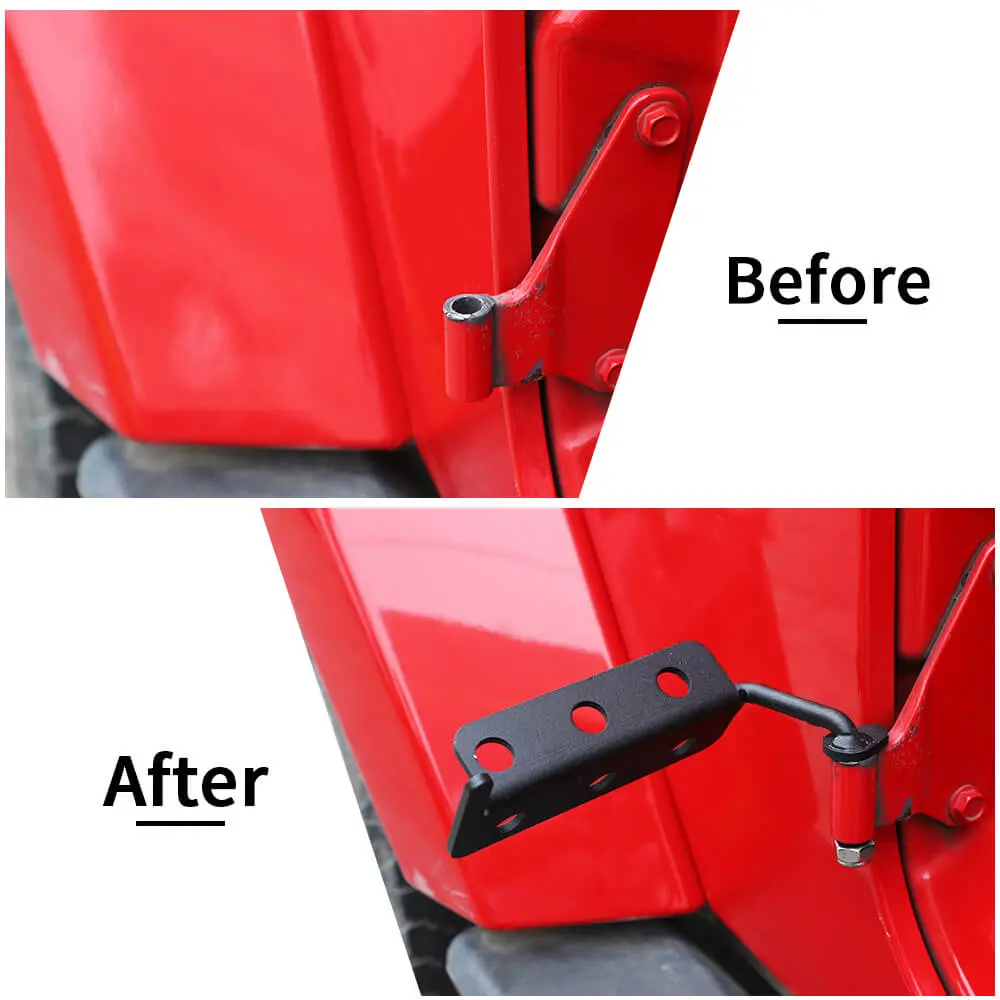 For Jeep Wrangler TJ JK JL & Gladiator JT Door Front Foot Rest Pedal Kick Pegs Panel Bezels (Circular Hole) - Image 2