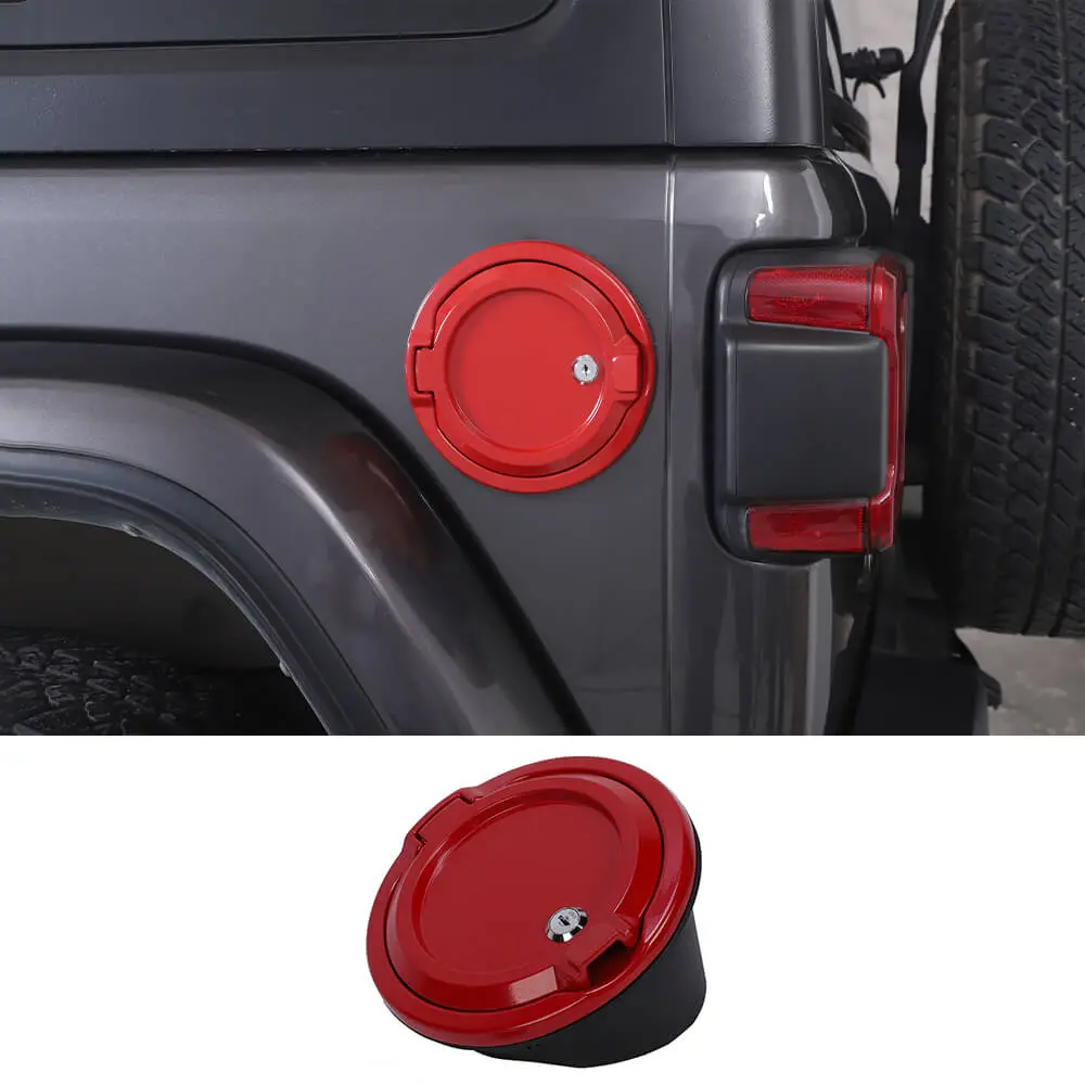For 2018+ Jeep Wrangler JL Door Fuel Tank Gas Cap Cover With Lock Cover Trim NOT FIT 4XE