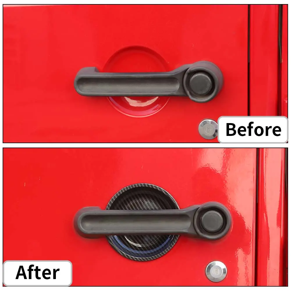For 2007-2018 Jeep Wrangler JK JKU Door Handle Bowl Cover Trim - Image 2