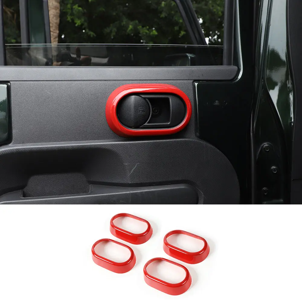 For 2007-2010 Jeep Wrangler JK JKU Door Handle Grab Knob Trim Cover Ring Inserts - Image 10