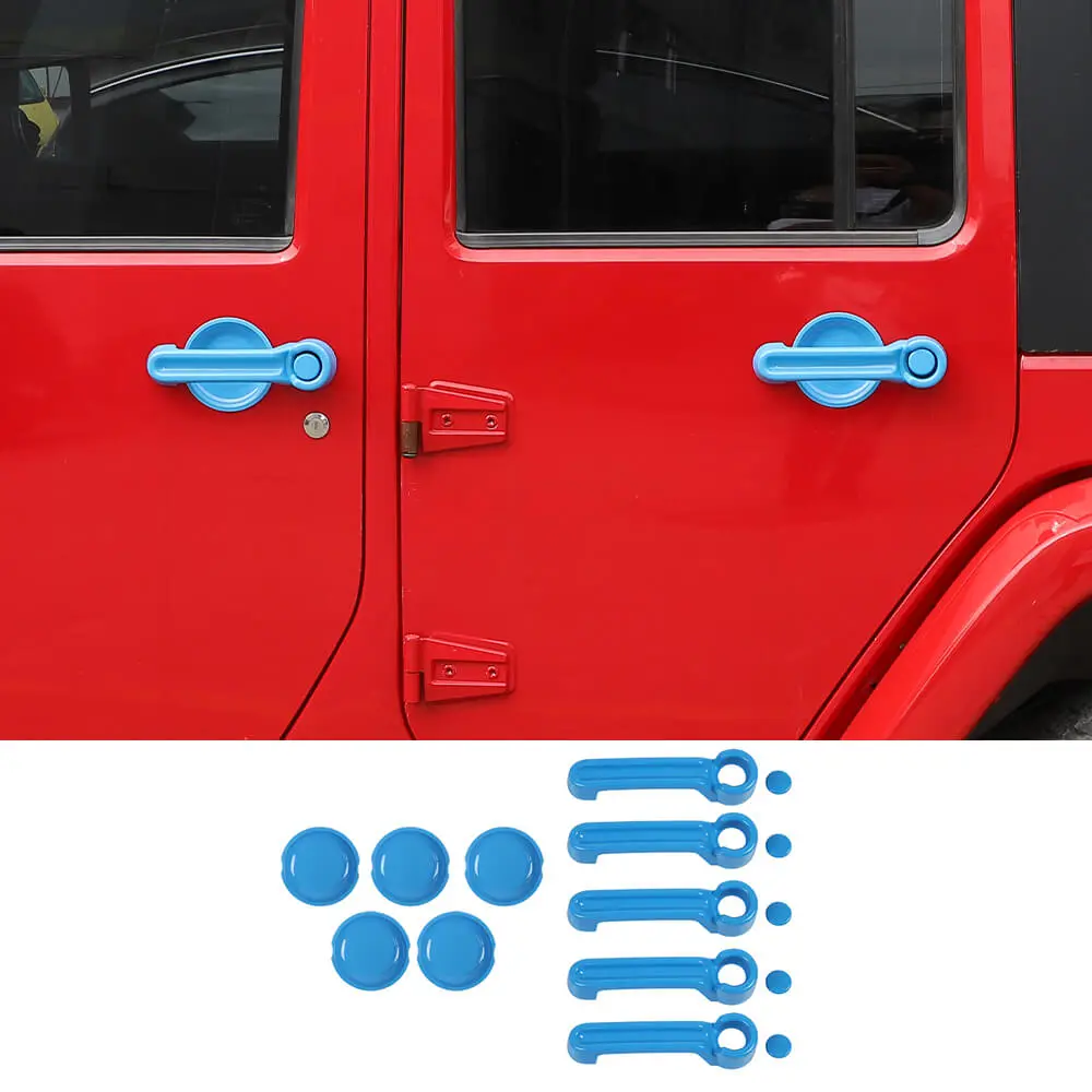 For 2007-2018 Jeep Wrangler JKU 4Door Door Handle Trim & Handles Bowl Decor Cover Kit - Image 10
