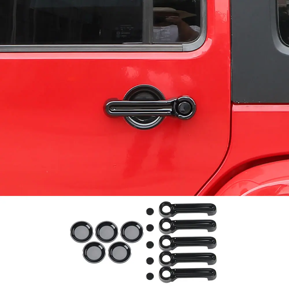 For 2007-2018 Jeep Wrangler JKU 4Door Door Handle Trim & Handles Bowl Decor Cover Kit - Image 11