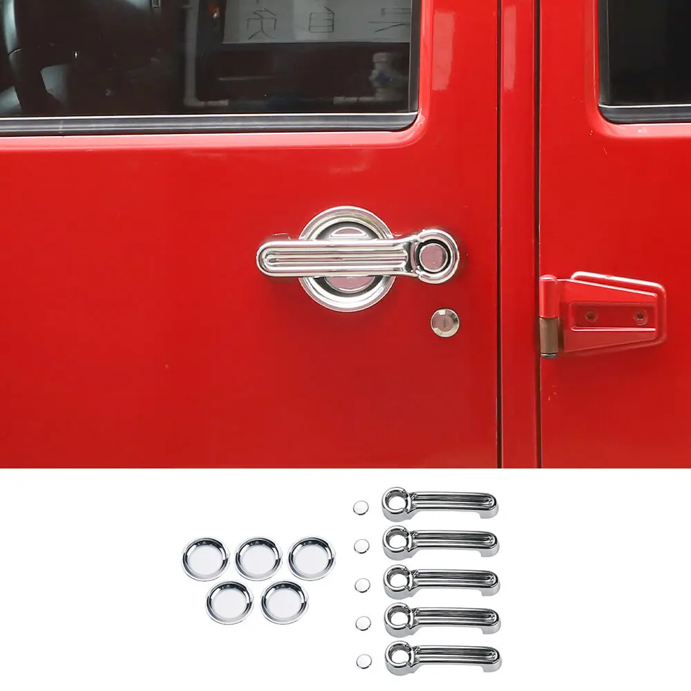 For 2007-2018 Jeep Wrangler JKU 4Door Door Handle Trim & Handles Bowl Decor Cover Kit - Image 12