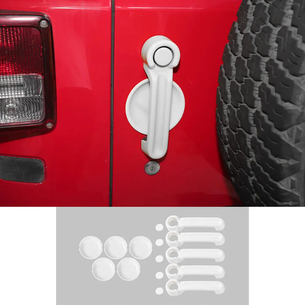 For 2007-2018 Jeep Wrangler JKU 4Door Door Handle Trim & Handles Bowl Decor Cover Kit - Image 13