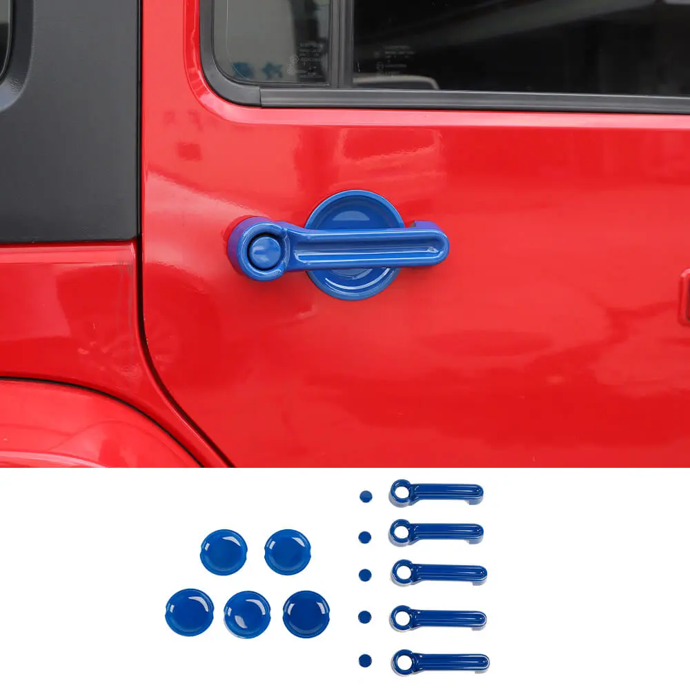 For 2007-2018 Jeep Wrangler JKU 4Door Door Handle Trim & Handles Bowl Decor Cover Kit - Image 14