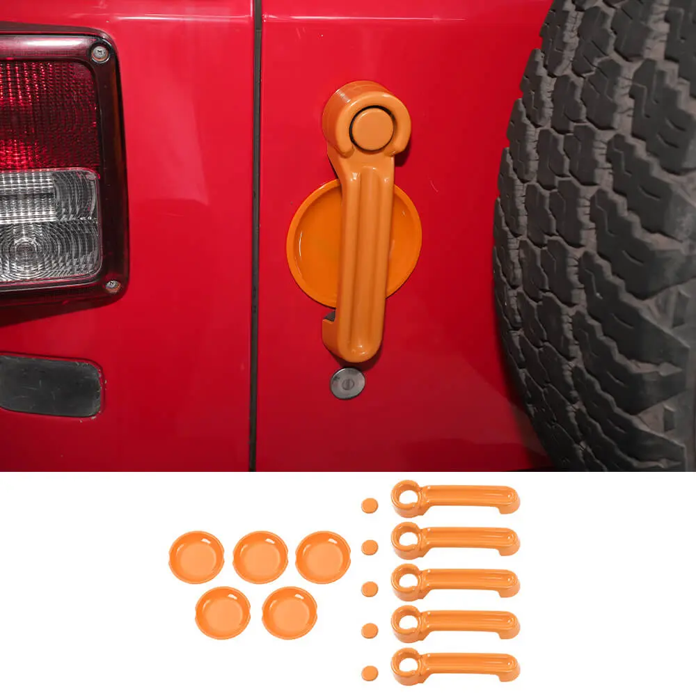 For 2007-2018 Jeep Wrangler JKU 4Door Door Handle Trim & Handles Bowl Decor Cover Kit - Image 15