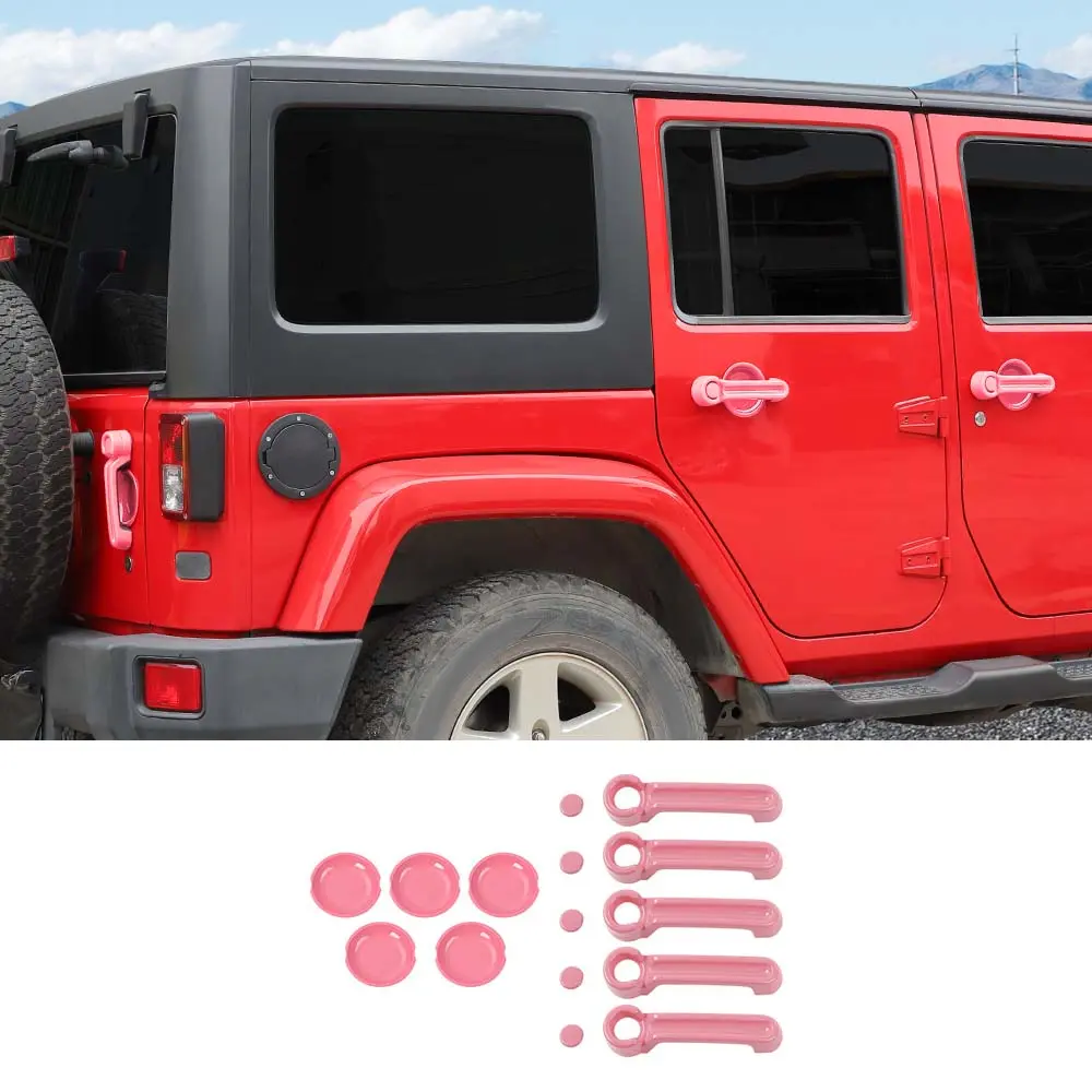For 2007-2018 Jeep Wrangler JKU 4Door Door Handle Trim & Handles Bowl Decor Cover Kit - Image 16
