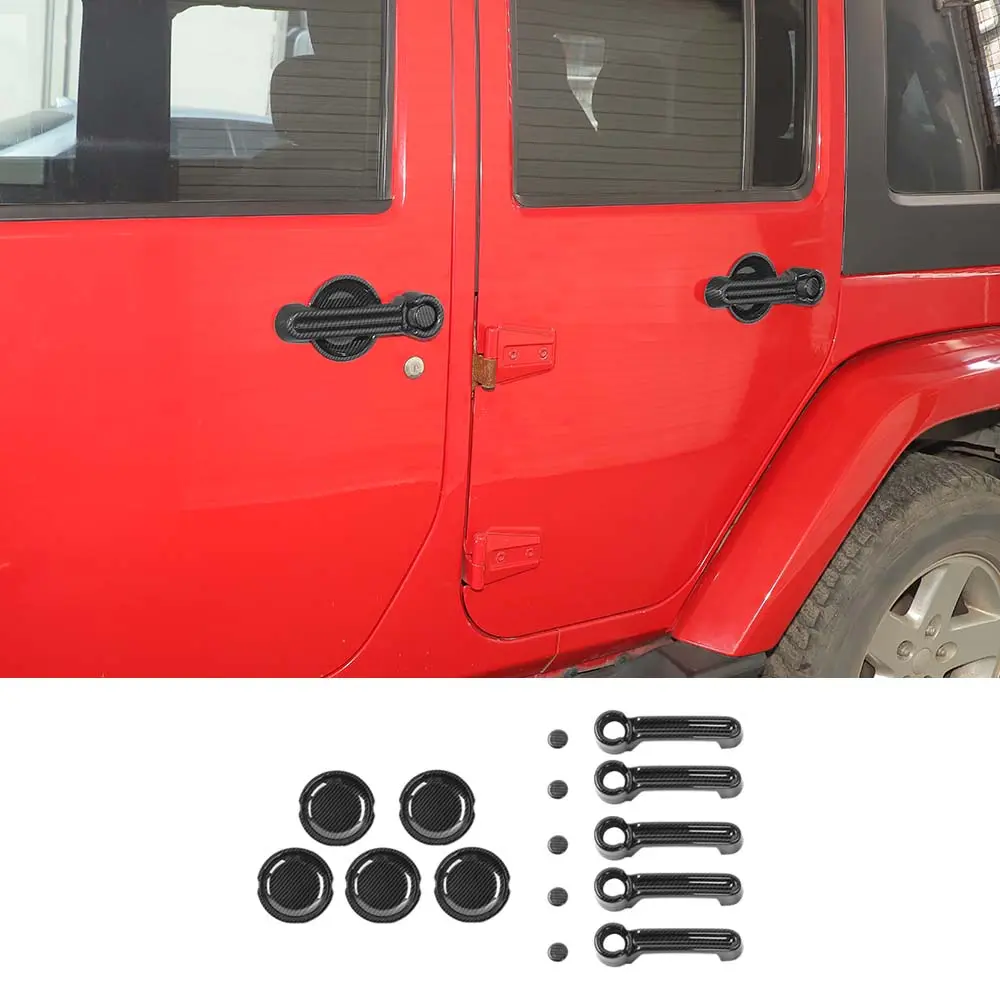 For 2007-2018 Jeep Wrangler JKU 4Door Door Handle Trim & Handles Bowl Decor Cover Kit - Image 17