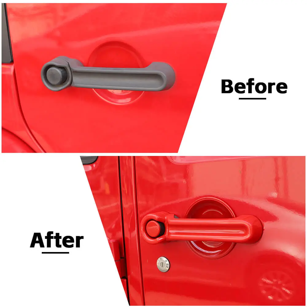 For 2007-2018 Jeep Wrangler JKU 4Door Door Handle Trim & Handles Bowl Decor Cover Kit - Image 2