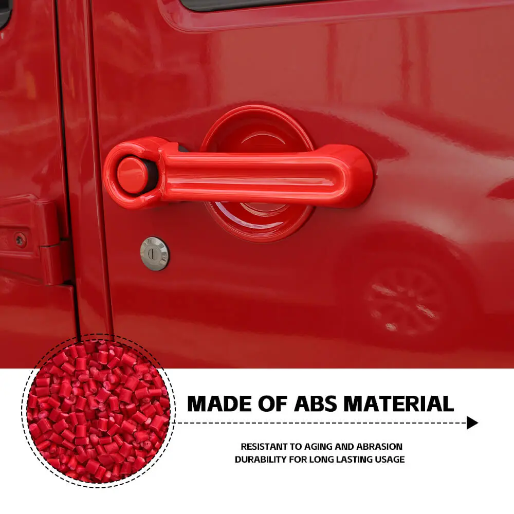 For 2007-2018 Jeep Wrangler JKU 4Door Door Handle Trim & Handles Bowl Decor Cover Kit - Image 5