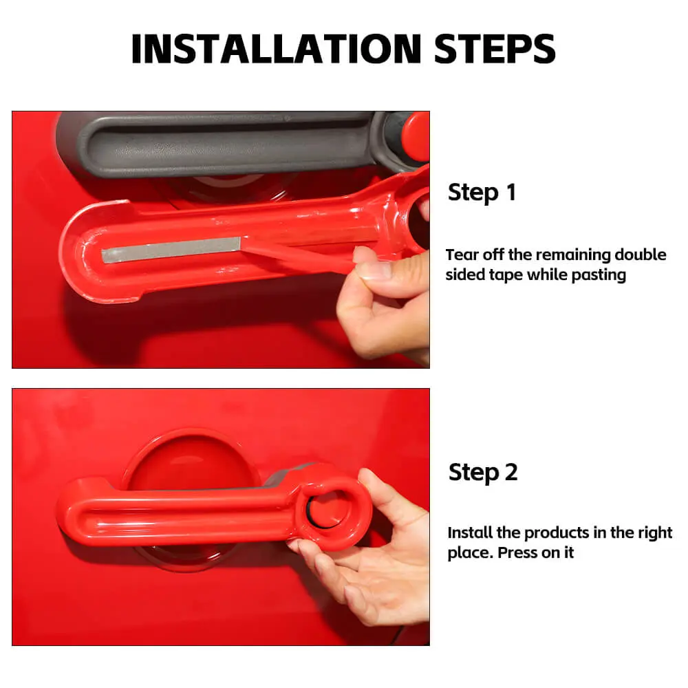 For 2007-2018 Jeep Wrangler JKU 4Door Door Handle Trim & Handles Bowl Decor Cover Kit - Image 6