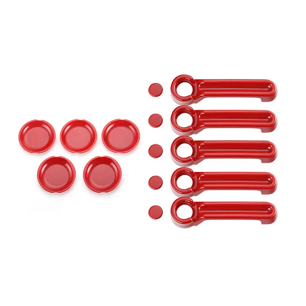 For 2007-2018 Jeep Wrangler JKU 4Door Door Handle Trim & Handles Bowl Decor Cover Kit - Image 8