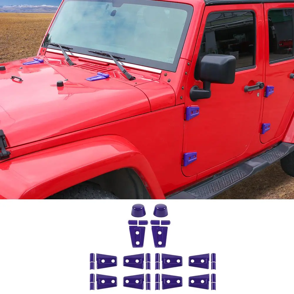 For 2007-2018 Jeep Wrangler JK JKU 4-Door Door Hinge Cover & Hood Hinge & Rubber Headgear Trim Cover - Image 10