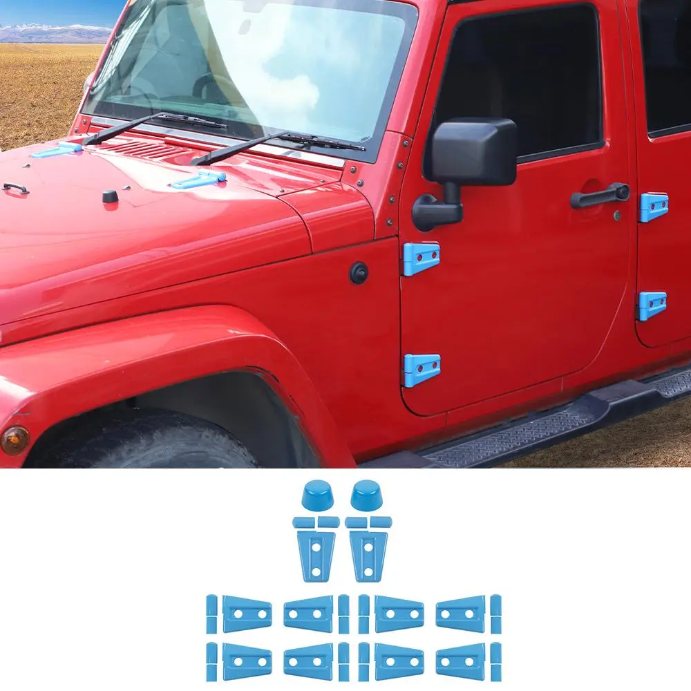 For 2007-2018 Jeep Wrangler JK JKU 4-Door Door Hinge Cover & Hood Hinge & Rubber Headgear Trim Cover - Image 11