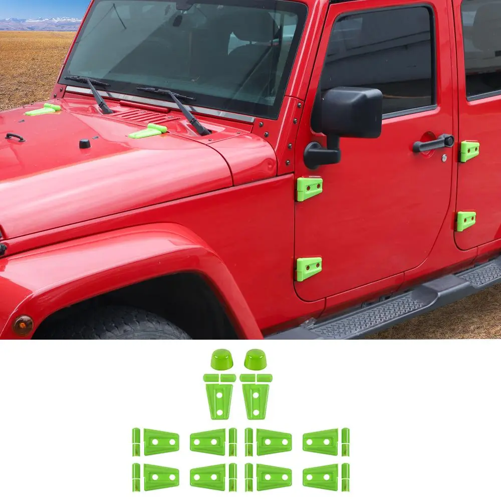 For 2007-2018 Jeep Wrangler JK JKU 4-Door Door Hinge Cover & Hood Hinge & Rubber Headgear Trim Cover - Image 12