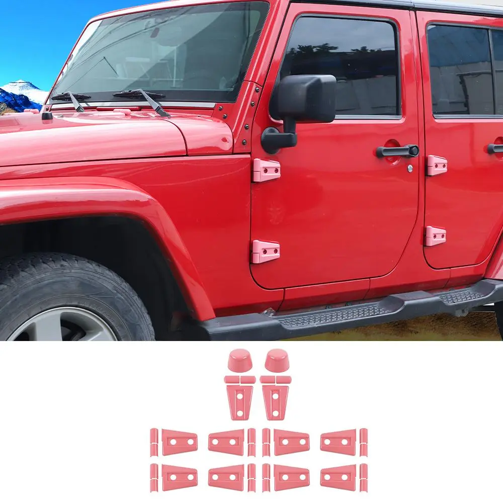 For 2007-2018 Jeep Wrangler JK JKU 4-Door Door Hinge Cover & Hood Hinge & Rubber Headgear Trim Cover - Image 8