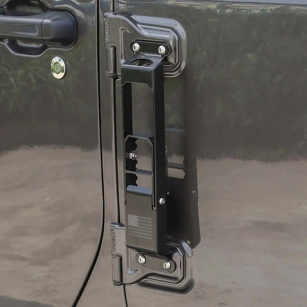 For 2007+ Jeep Wrangler JK JKU JL JLU JT Exterior Door Hinge Step Folding Foot Peg Steps Black(American Flag) - Image 5