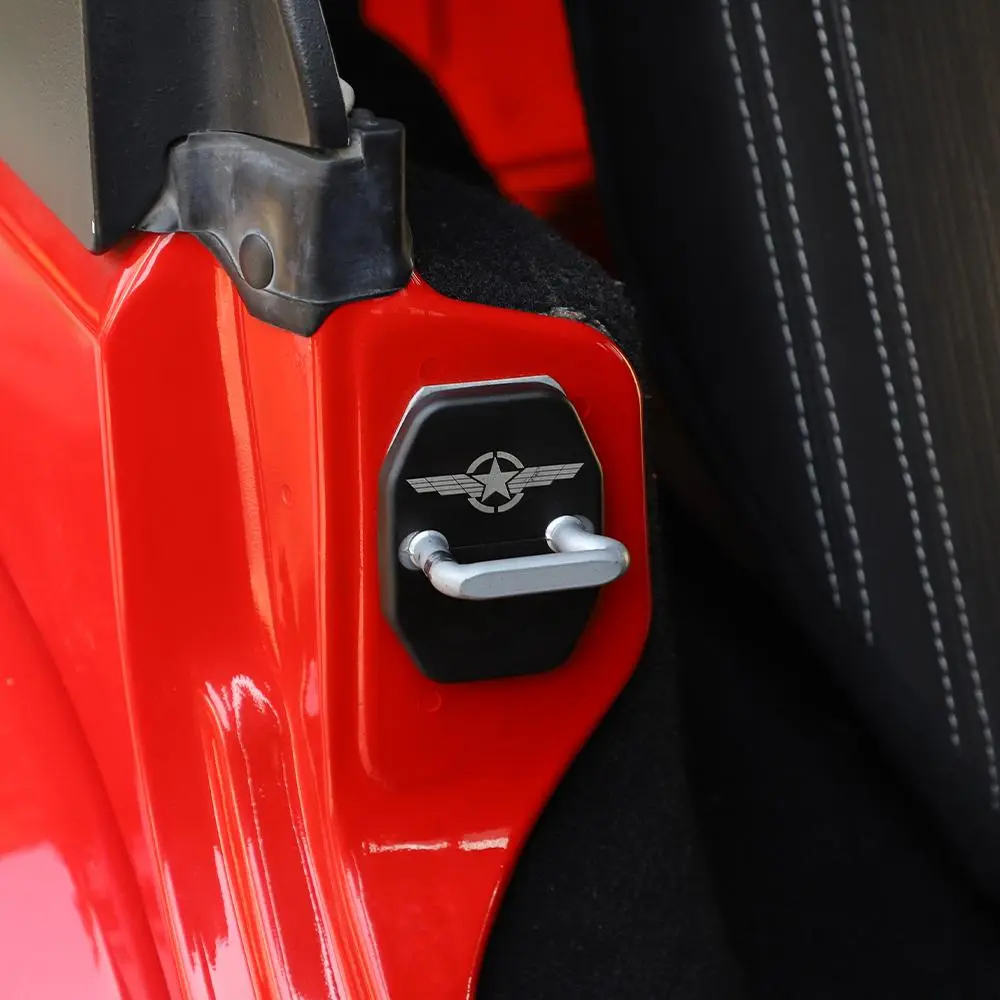 For 2007-2018 Jeep Wrangler JK JKU Door Lock Cover Trim Protective Star Wing - Image 5