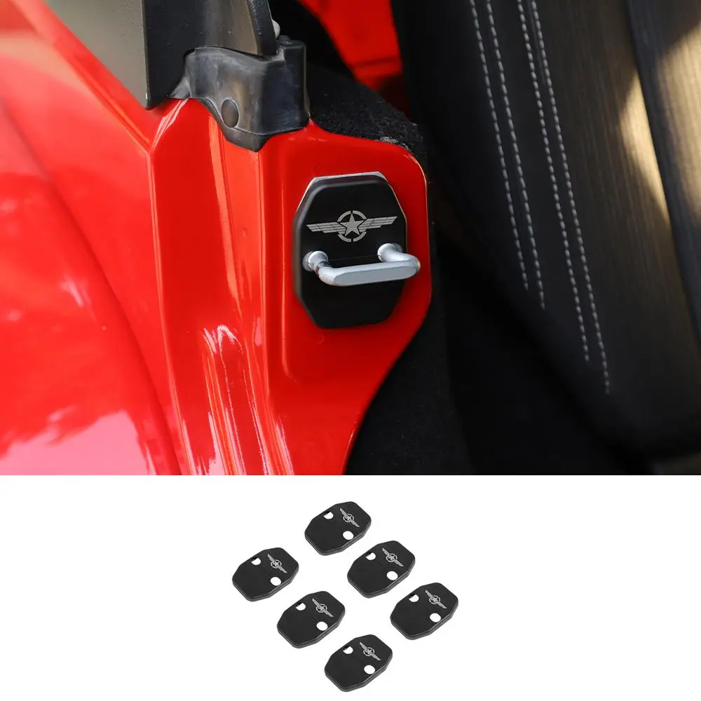 For 2007-2018 Jeep Wrangler JK JKU Door Lock Cover Trim Protective Star Wing - Image 9