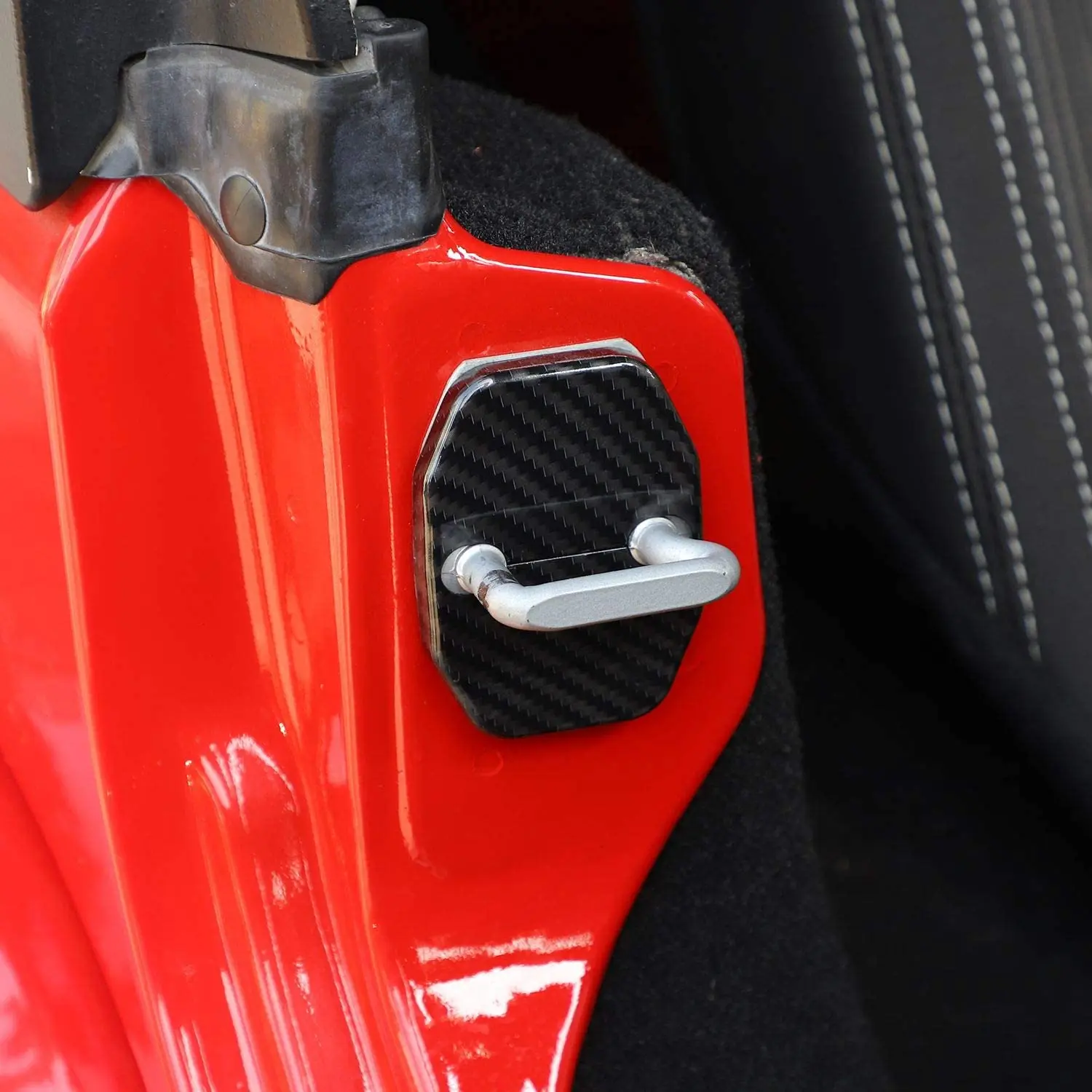 For 2007-2018 Jeep Wrangler JK JKU/ 16+ Renegade/ 14+ Cherokee/ 11+ Grand Cherokee 6x Door Lock Covers Protection Trim - Image 3