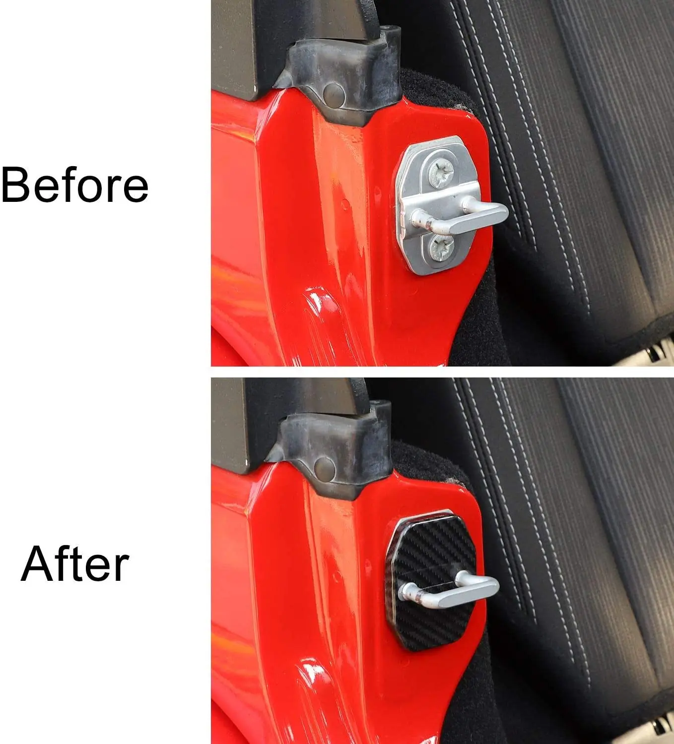 For 2007-2018 Jeep Wrangler JK JKU/ 16+ Renegade/ 14+ Cherokee/ 11+ Grand Cherokee 6x Door Lock Covers Protection Trim - Image 6