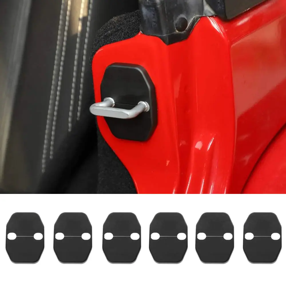 For 2007-2018 Jeep Wrangler JK JKU/ 16+ Renegade/ 14+ Cherokee/ 11+ Grand Cherokee 6x Door Lock Covers Protection Trim - Image 7