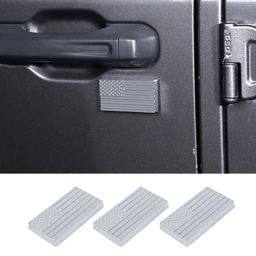 For Jeep Wrangler TJ JK JL JT Door Lock Trim Cover American Flag Tailgate Lock Exterior Kit - Image 11