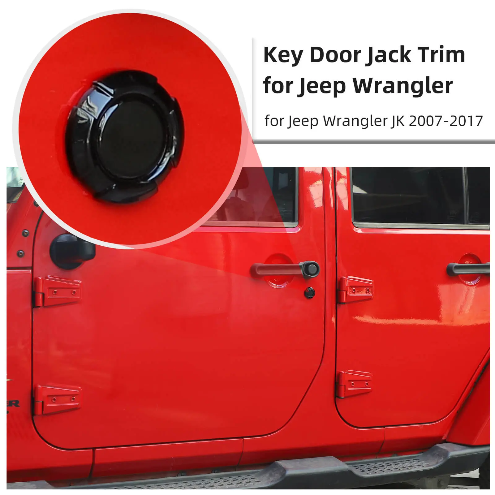 For Jeep Wrangler JK JKU Door Lock Trim Cover ABS 3pc - Image 4