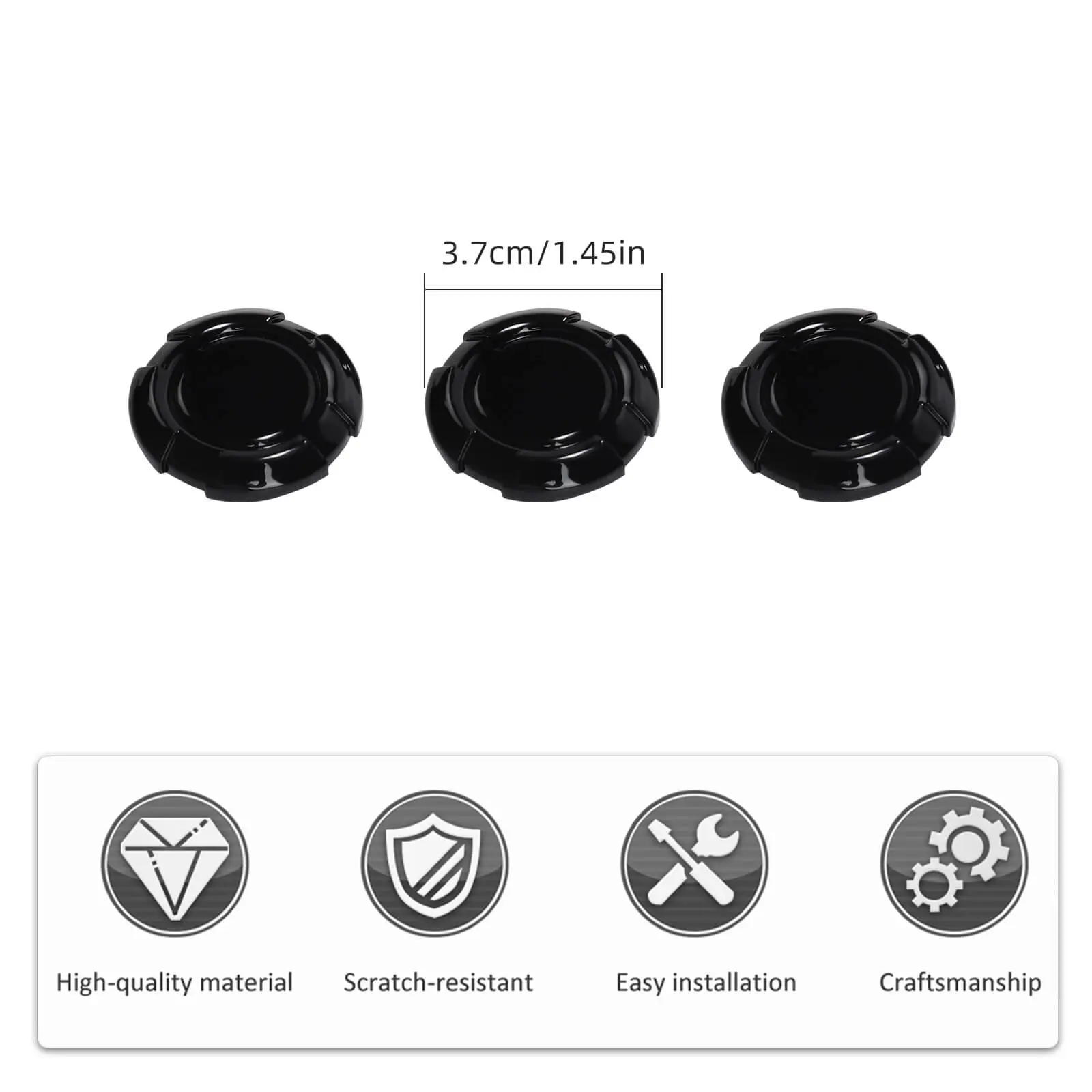For Jeep Wrangler JK JKU Door Lock Trim Cover ABS 3pc - Image 6
