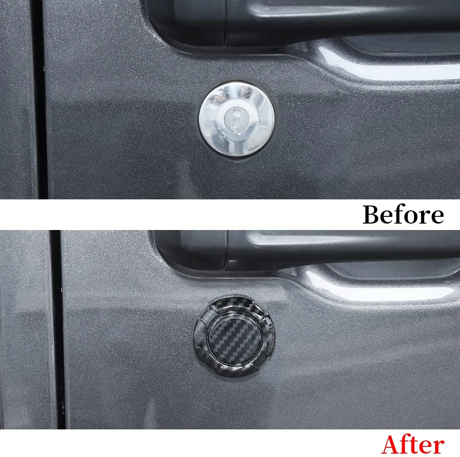 For 2018+ Jeep Wrangler JL Gladiator JT Door Lock Keyhole Trim Cover - Image 2