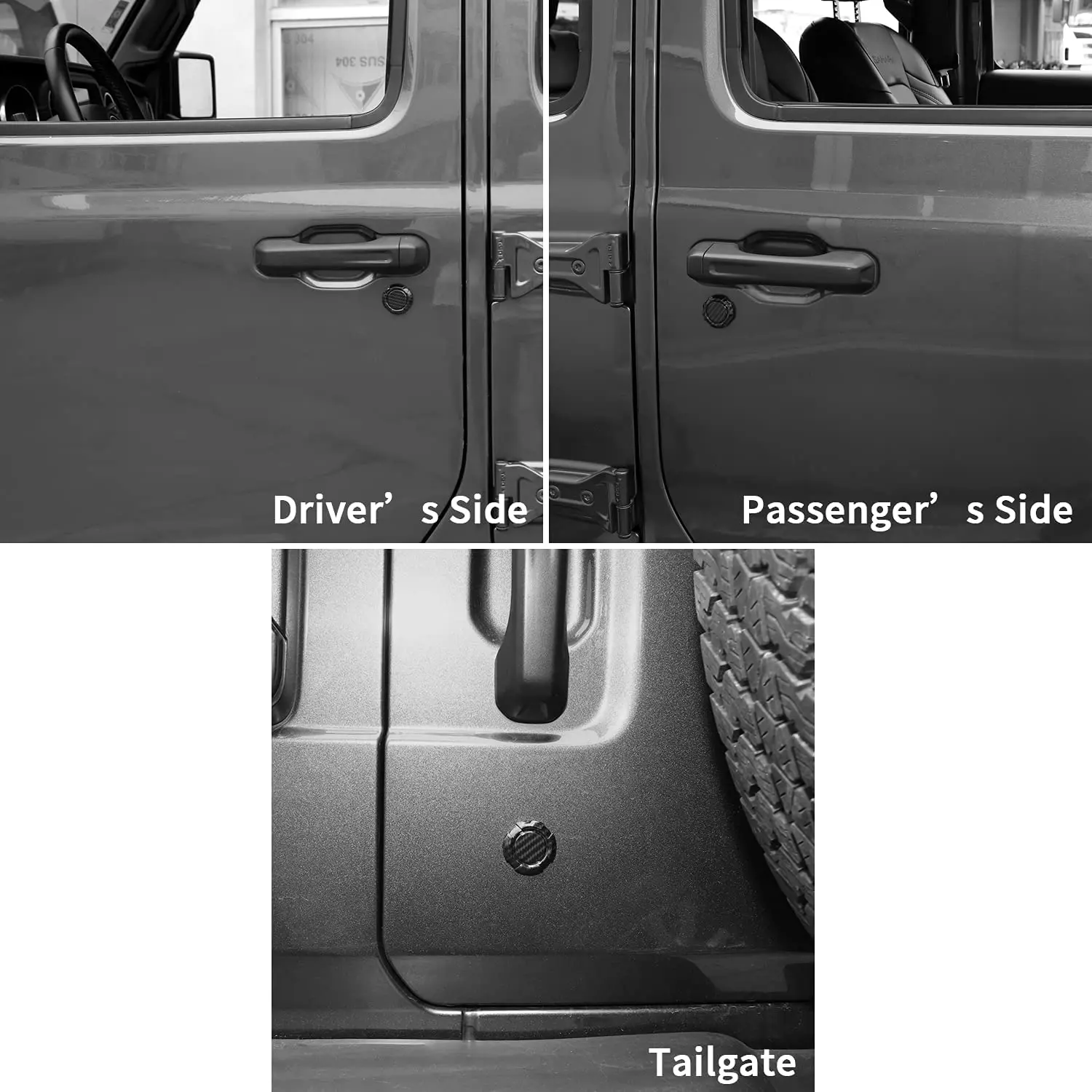 For 2018+ Jeep Wrangler JL Gladiator JT Door Lock Keyhole Trim Cover - Image 5