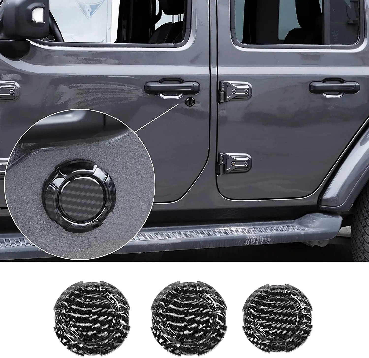 For 2018+ Jeep Wrangler JL Gladiator JT Door Lock Keyhole Trim Cover - Image 7