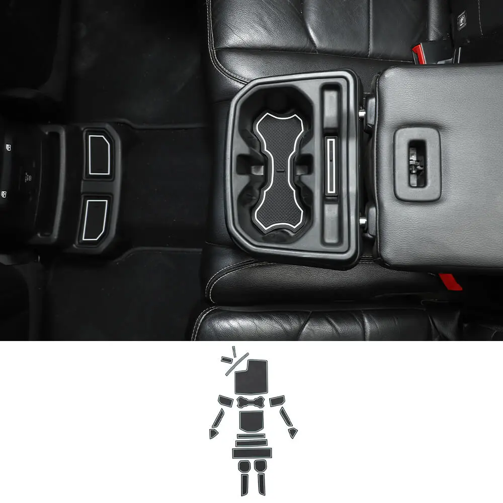 For 2018+ Jeep Wrangler JL & Gladiator JT Anti Dust Mat Inserts Cup Holder Coaster Armrest Storage Box Pad
