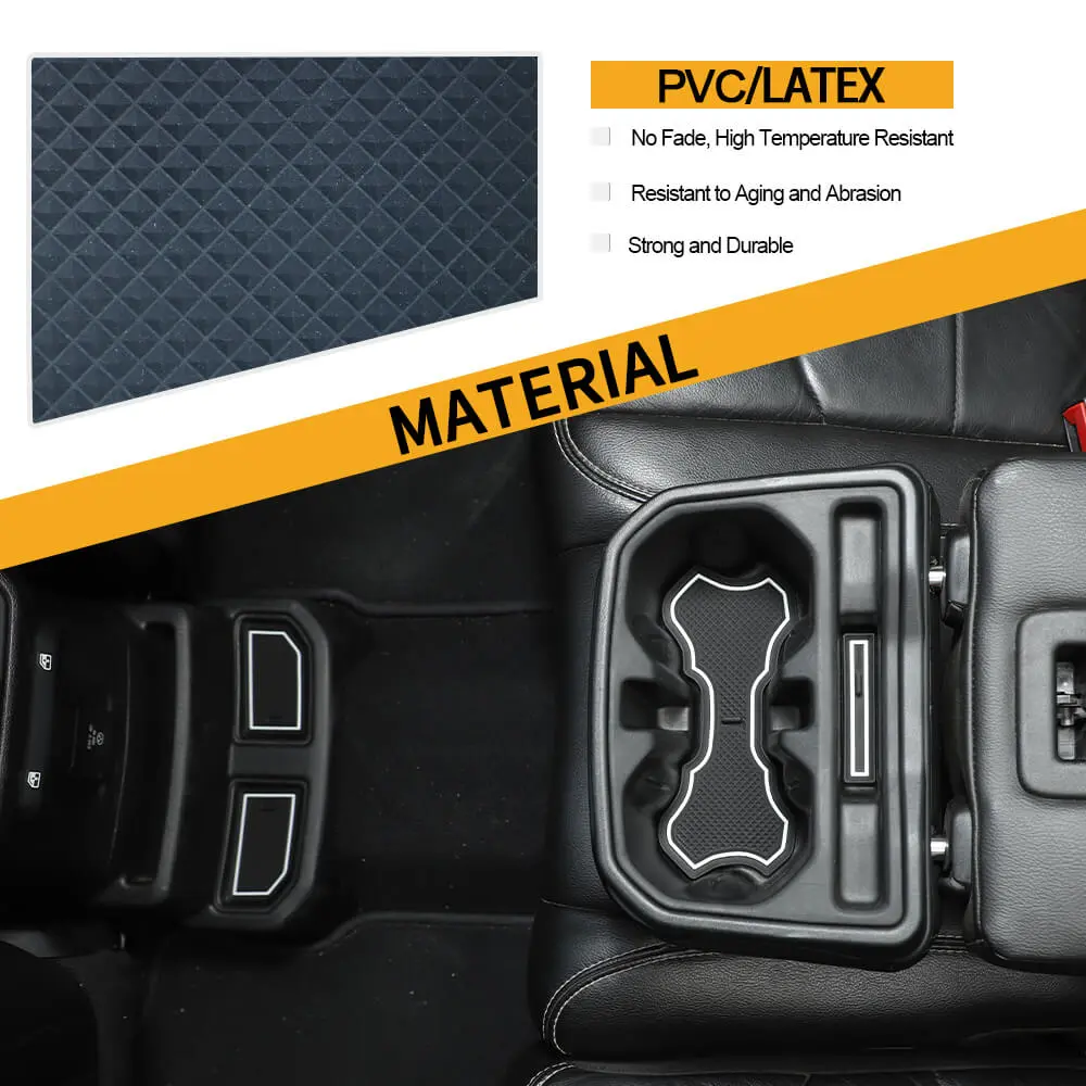For 2018+ Jeep Wrangler JL & Gladiator JT Anti Dust Mat Inserts Cup Holder Coaster Armrest Storage Box Pad - Image 6