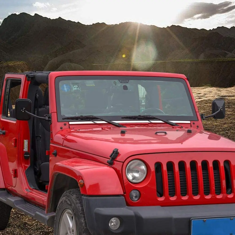 For Jeep Wrangler TJ JK JKU Door Off Mirrors Rear View Quick Release Mirrors - Image 7