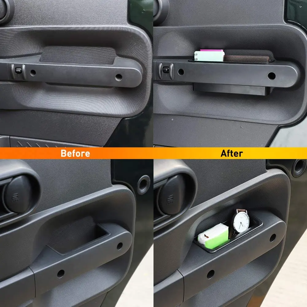 For 2007-2010 Jeep Wrangler JK JKU 4 PCS Inner Door Handle Pocket Storage Box, Organizer Grab Handle Bin - Image 5