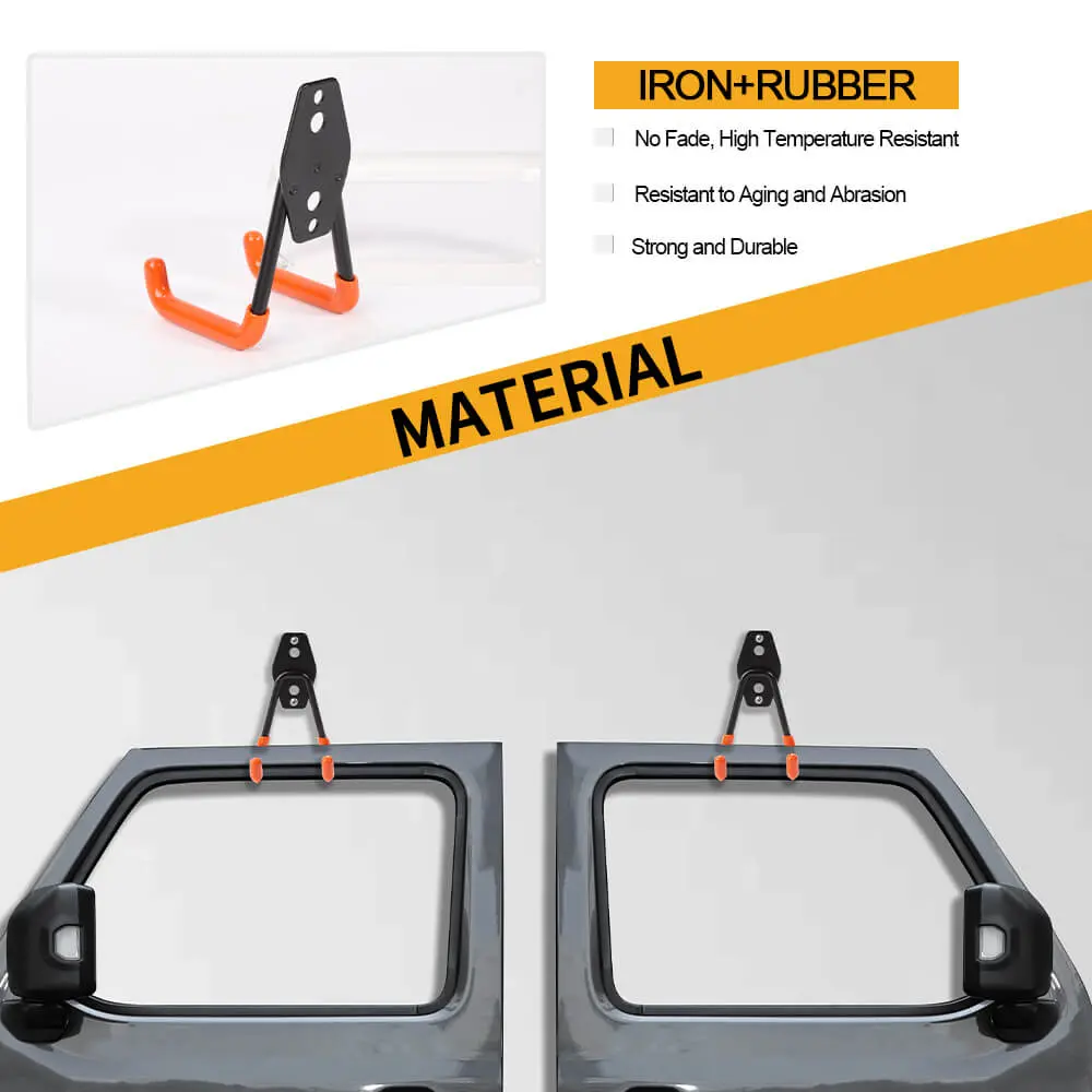 For Jeep Wrangler Universal Door Storage Hanger Removable Wall-Mounted Rack Bracket Hanging - Image 4