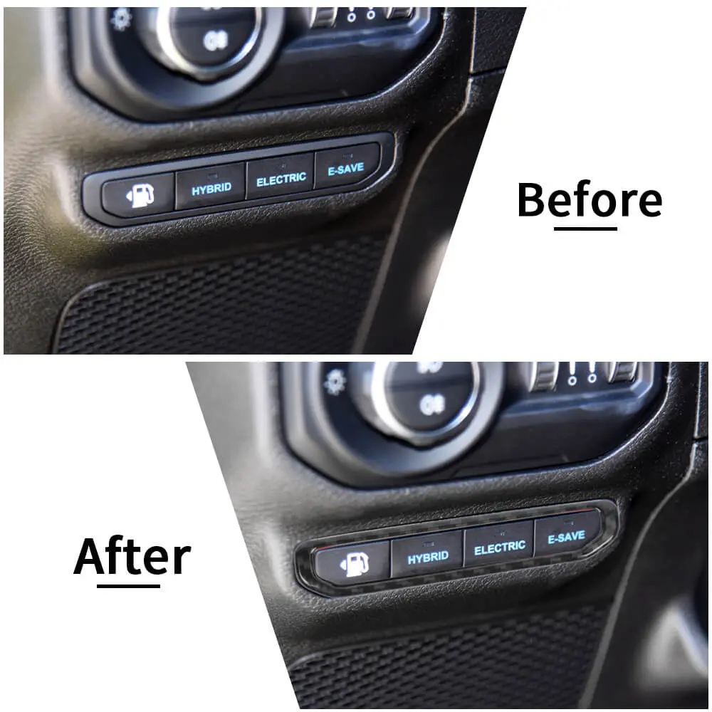 For 2021+ Jeep Wrangler JL 4Xe Electric Mode Button Switch Cover Trim Bezel - Image 2