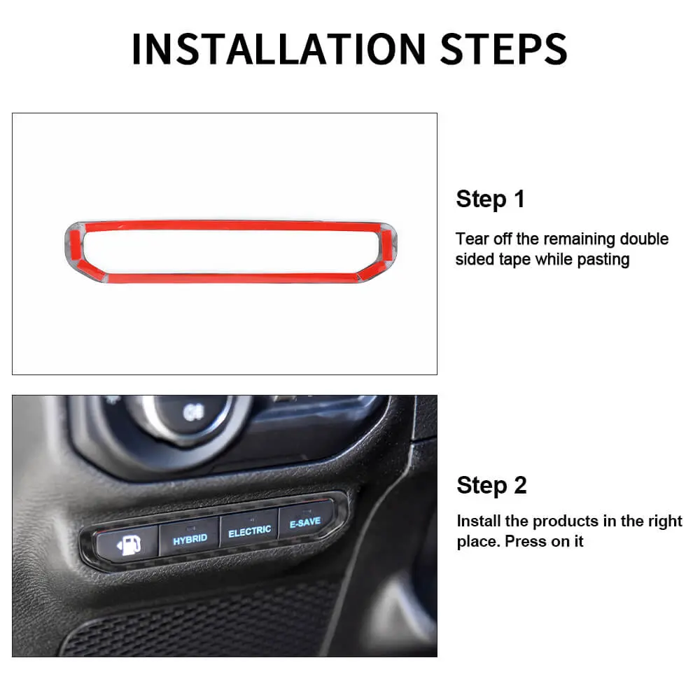 For 2021+ Jeep Wrangler JL 4Xe Electric Mode Button Switch Cover Trim Bezel - Image 4