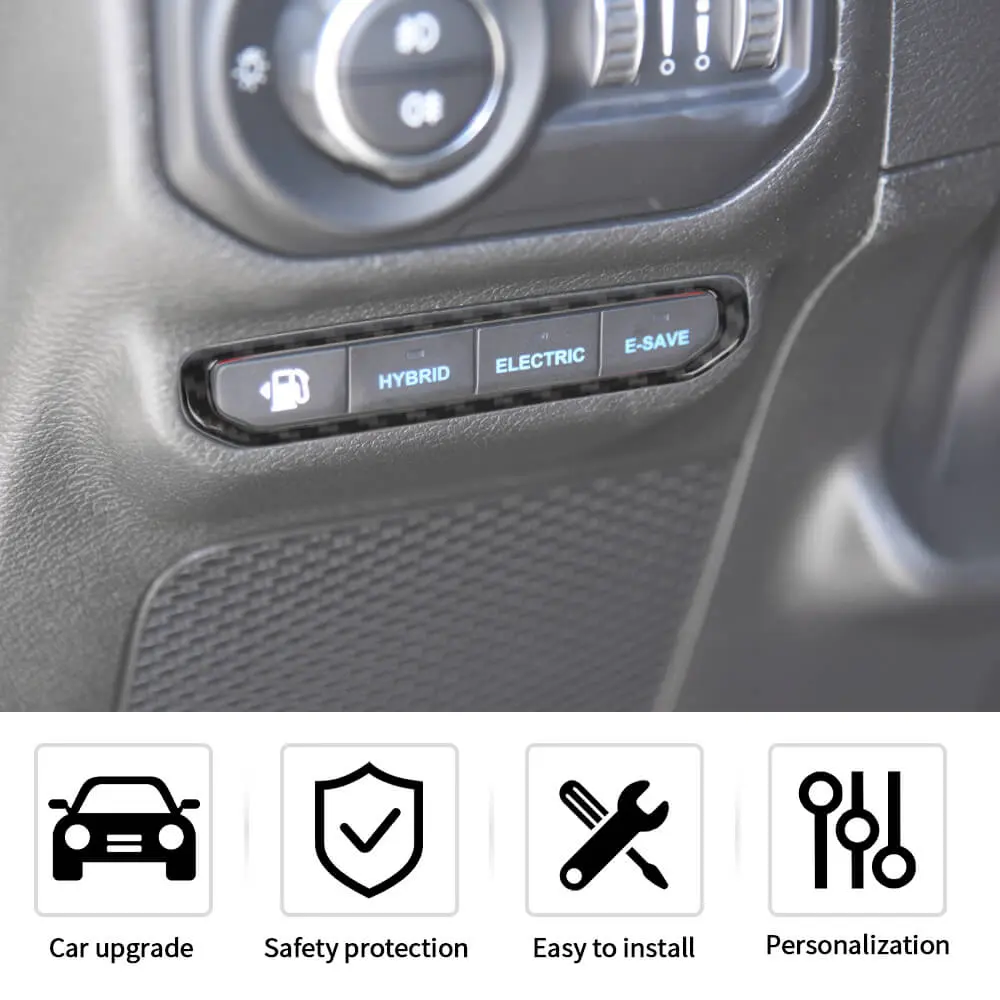 For 2021+ Jeep Wrangler JL 4Xe Electric Mode Button Switch Cover Trim Bezel - Image 5