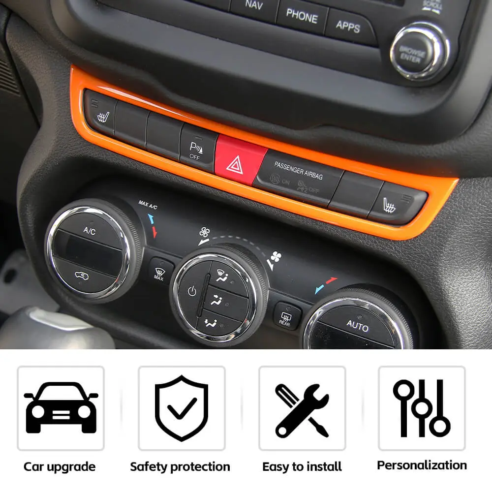 For 2015-2017 Jeep Renegade Emergency Light Switch Frame Decoration Trim - Image 4