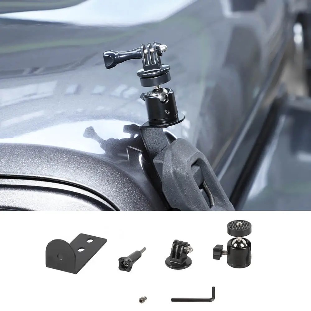 For 2018+ Jeep Wrangler JL JLU & Gladiator JT Engine Hood Action Camera Mount Bracket