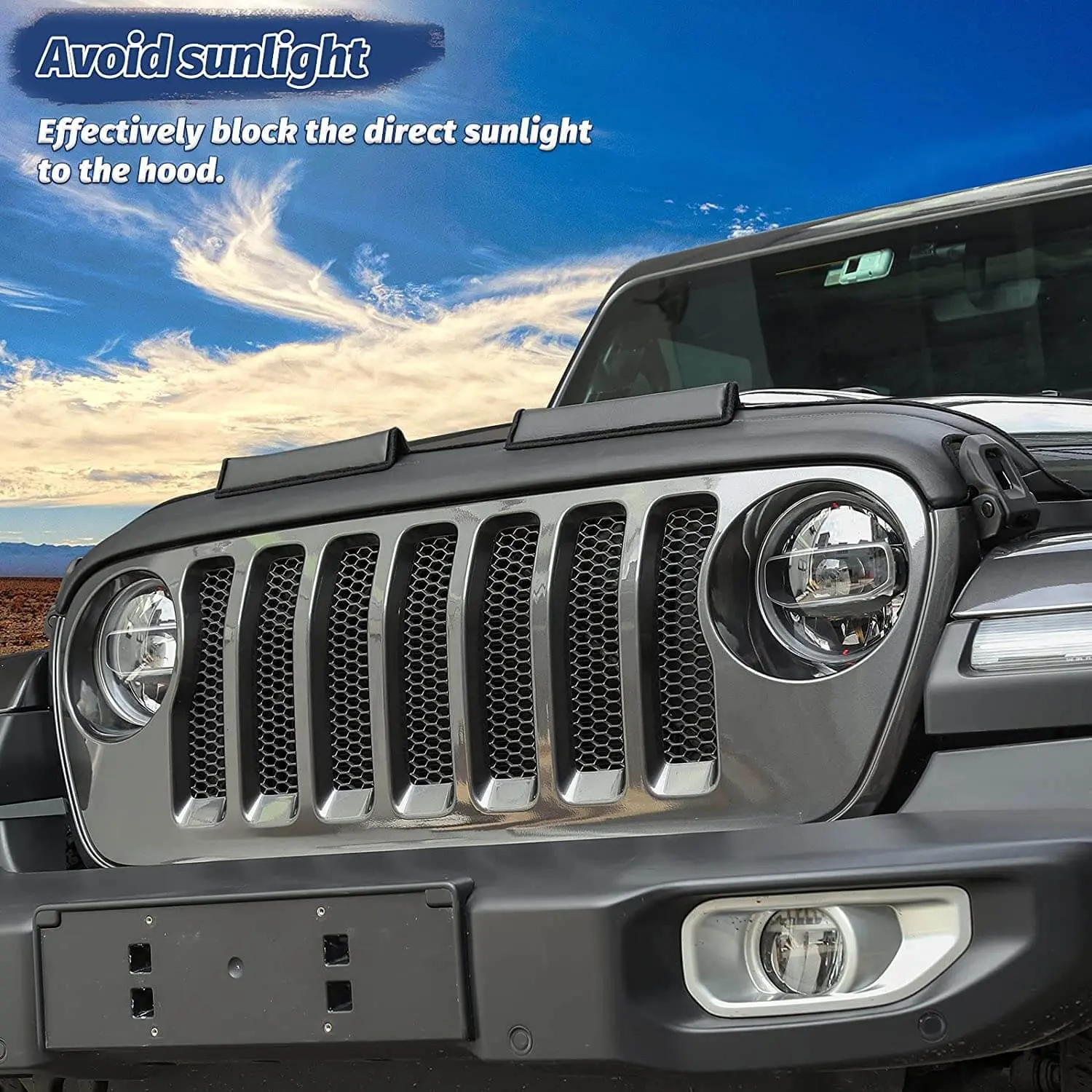 For 2018+ Jeep Wrangler JL JLU & Gladiator JT Hood Bra Cover Protector - Image 3