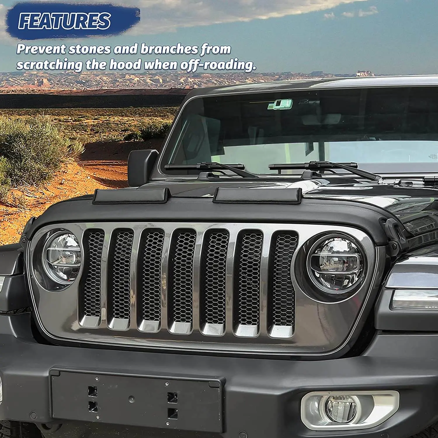 For 2018+ Jeep Wrangler JL JLU & Gladiator JT Hood Bra Cover Protector - Image 4