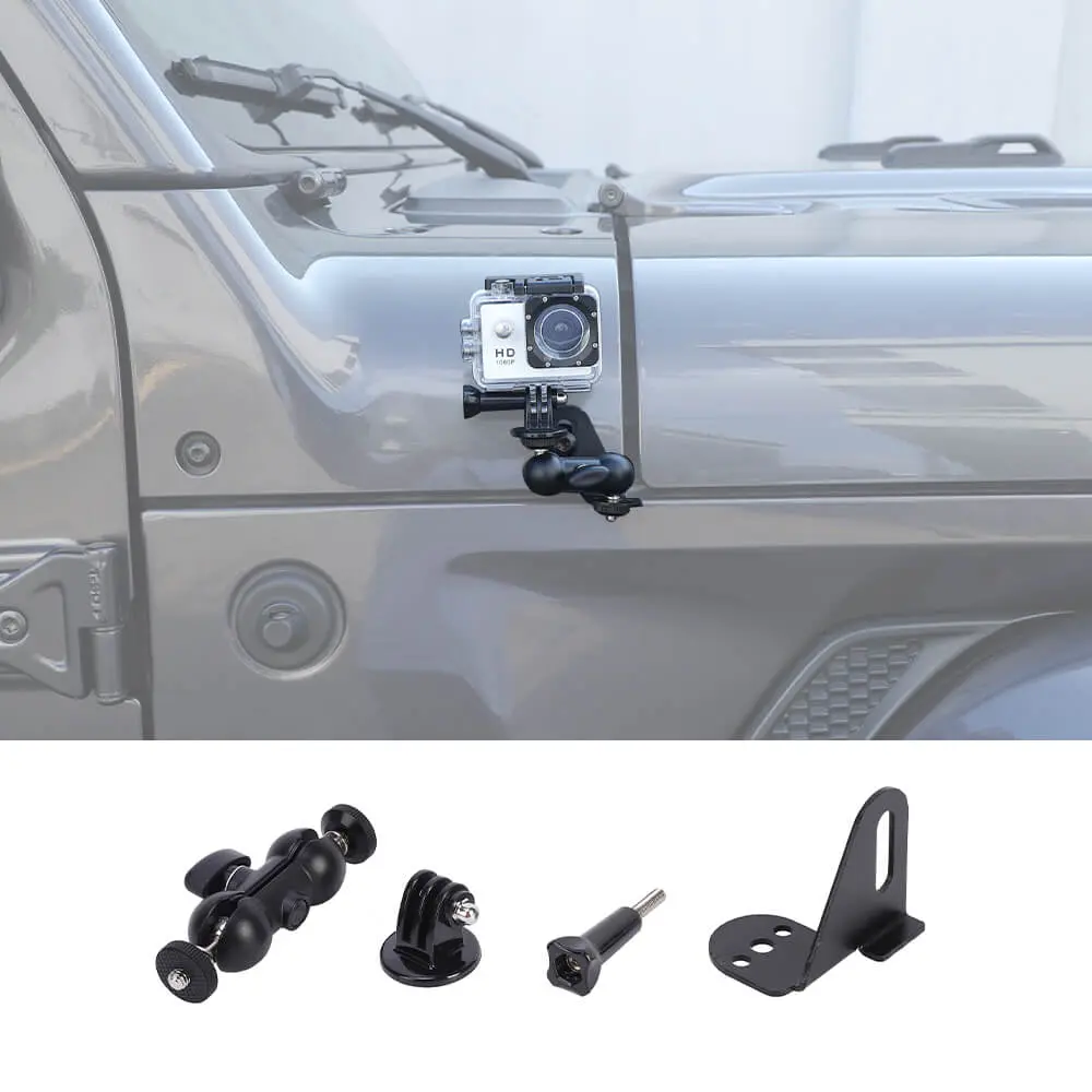 For Jeep Wrangler JK JL & Gladiator JT Engine Hood Corner Action Camera Bracket Stand