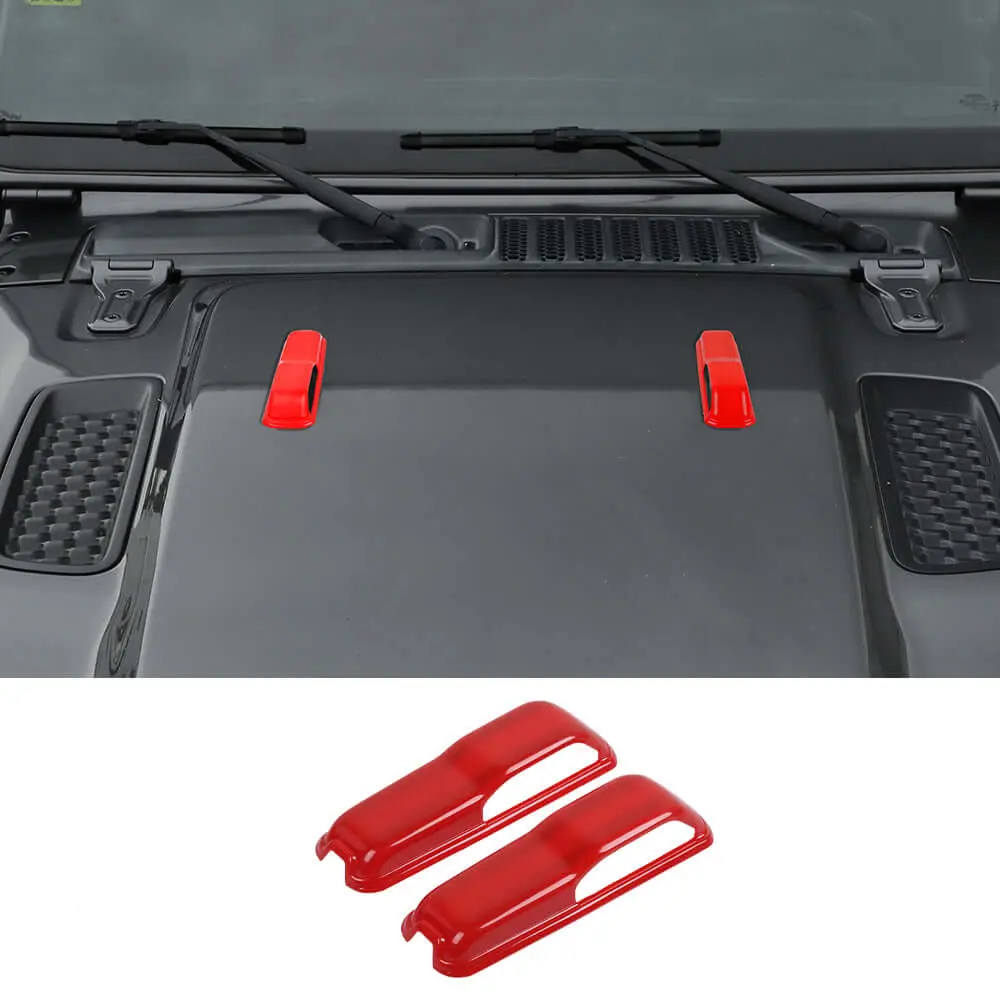 For 2018+ Jeep Wrangler JL & Gladiator JT 2 PCS Engine Hood Bumper Cover Decoration Trim Style-B - Image 10