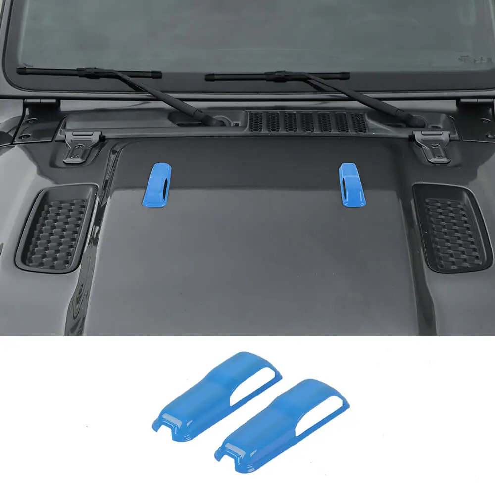 For 2018+ Jeep Wrangler JL & Gladiator JT 2 PCS Engine Hood Bumper Cover Decoration Trim Style-B - Image 11