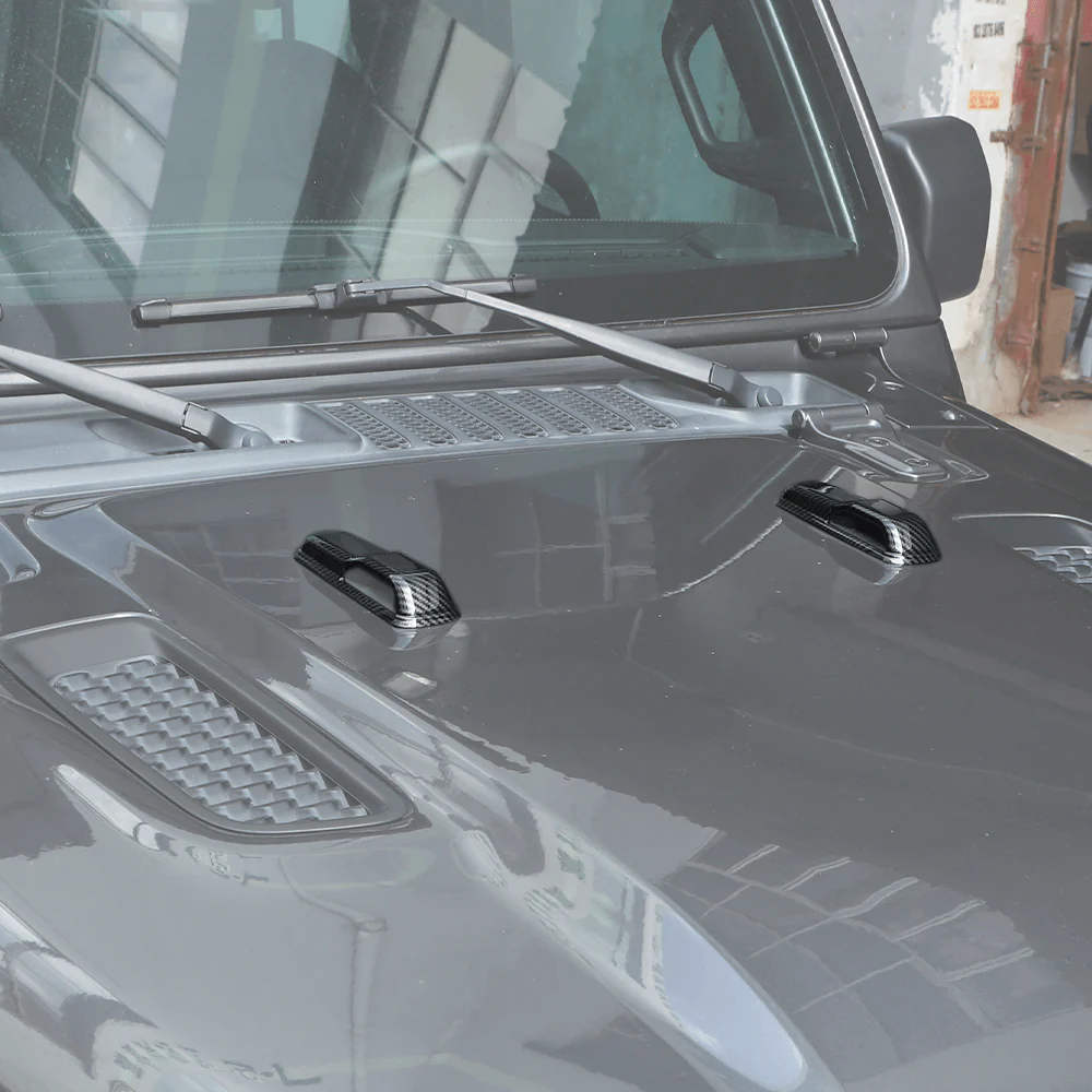 For 2018+ Jeep Wrangler JL & Gladiator JT 2 PCS Engine Hood Bumper Cover Decoration Trim Style-B - Image 5